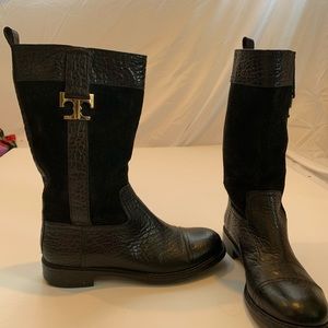 TORY BURCH leather and suede boots